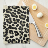 Tan und Coffee Leopard Druckmuster Geschirrtuch (Viertel Falte)