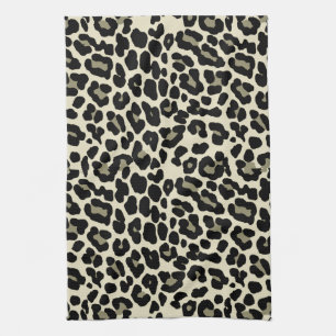 Tan und Coffee Leopard Druckmuster Geschirrtuch