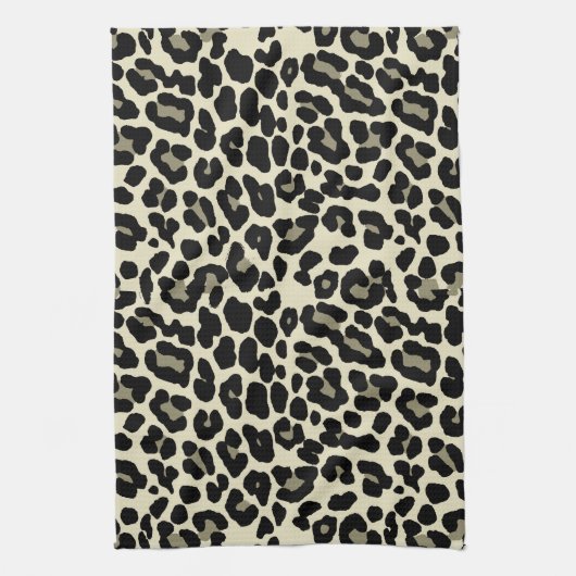 Tan und Coffee Leopard Druckmuster Geschirrtuch (Vertikal)