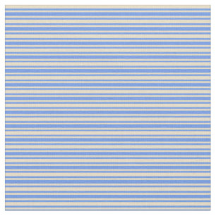 Tan und Cornflower Blau Streifen/Muster in Linken Stoff