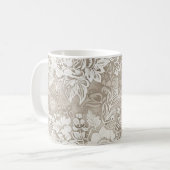 Tan und Cream Floral Kaffeetasse (Vorderseite Links)