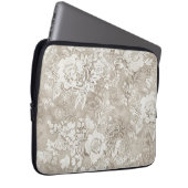 Tan und Cream Floral Laptopschutzhülle (Vorne Rechts)