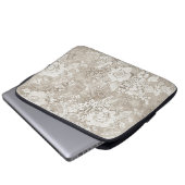 Tan und Cream Floral Laptopschutzhülle (Vorne Knopf)