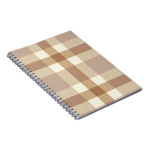 Tan und Cream Tartan Notizblock