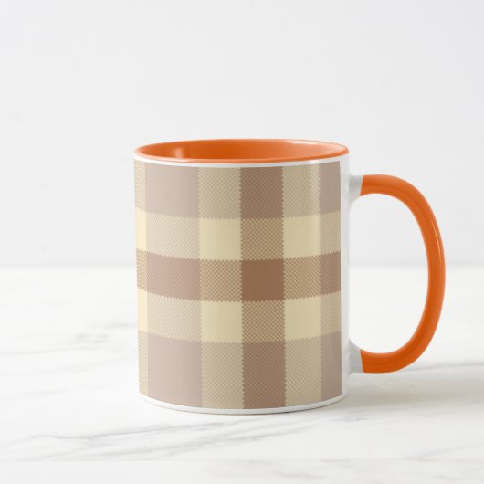 Tan und Cream Tartan Tasse (Rechts)