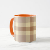 Tan und Cream Tartan Tasse (Vorderseite Links)