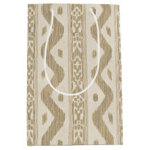Tan- und Creme-Ikat, Sand-Taschen-Druck