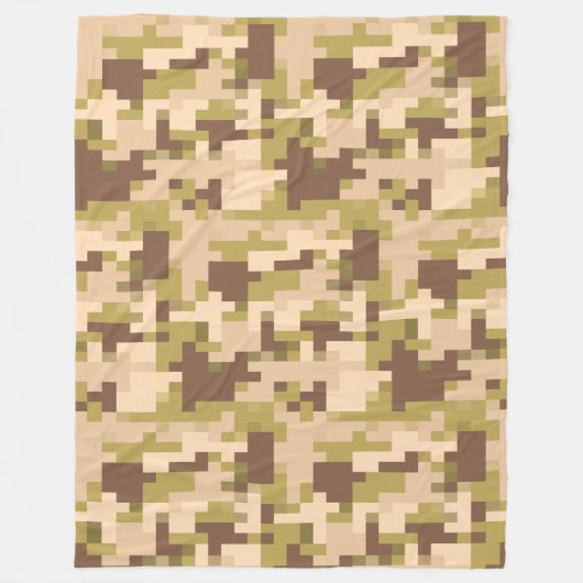 Tan und Green Digital Camouflage Fleece Blanket (Vorderseite)