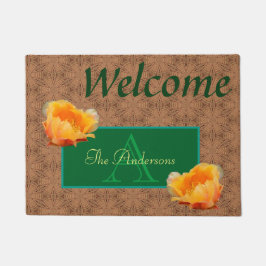 Tan und Green Personalisiert Monogram Orange Cactu Fußmatte