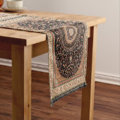 Tan und grüner persischer Teppich Kurzer Tischläufer (Beispiel)