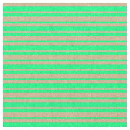 Tan und Grünes Muster Stoff (Nahaufnahme)