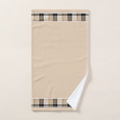Tan und kariertes schwarzes Badetuch Set (Handtuch)