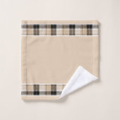 Tan und kariertes schwarzes Badetuch Set (Waschlappen)