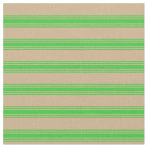 Tan und Lime Green Colored Strired Pattern Stoff