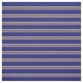 Tan und Midnight Blue Lined/Strip Muster Stoff (Muster)