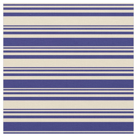 Tan und Midnight Blue Muster der Streifen Stoff (Nahaufnahme)