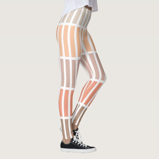 Tan und Orange Blöcke von Rechtecken Leggings (Rechts)