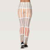 Tan und Orange Blöcke von Rechtecken Leggings (Rückseite)