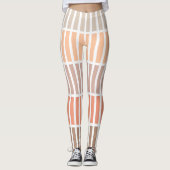 Tan und Orange Blöcke von Rechtecken Leggings (Vorderseite)