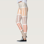 Tan und Orange Blöcke von Rechtecken Leggings (Links)