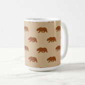 Tan und Saddle Brown Grizzles Bärmuster Kaffeetasse (VorderseiteRechts)
