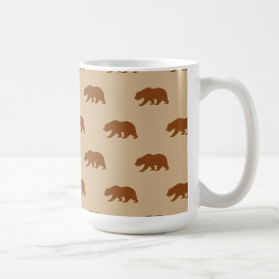 Tan und Saddle Brown Grizzles Bärmuster Kaffeetasse