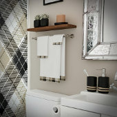 Tan und Schwarz kariert Badhandtuch Set