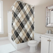 Tan und Schwarz kariert Duschvorhang (Beispiel)