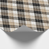 Tan und Schwarz kariert Geschenkpapier (Ecke)