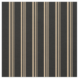 Tan- und Schwarz-Linien-/Streifenmuster Stoff