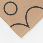 Tan und Schwarze Liebe Herz und Polka Dots Muster Fleecedecke (Ecke)