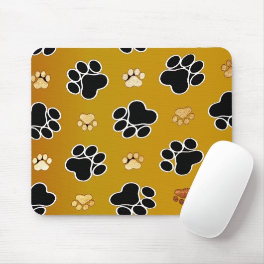 Tan und schwarze Pfoten auf goldenem Hintergrund # Mousepad (Mit Mouse)