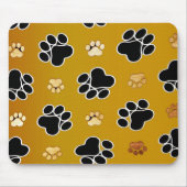 Tan und schwarze Pfoten auf goldenem Hintergrund # Mousepad (Vorne)