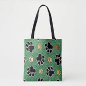 TAN und schwarze Tatze drucken auf grünem Gras Tasche (Vorderseite)