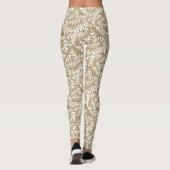 Tan und weiße Blätter Leggings (Rückseite)
