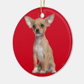 TAN und weiße Chihuahua Keramikornament (Links)