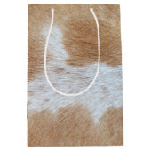 Tan und Weißes Kuhhaar Mittlere Geschenktüte (Vorderseite)