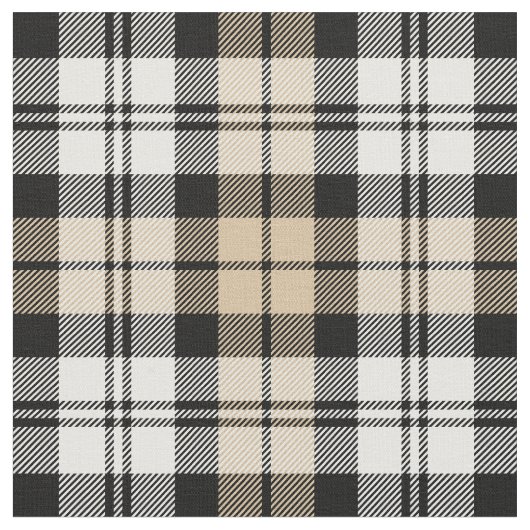 Tan und White Black Watch Tartan Kariert Stoff (Nahaufnahme)