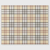 Tan und White Buffalo Kariert Gingham Geschenkpapier (Flach)
