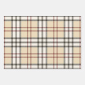Tan und White Buffalo Kariert Gingham Geschenkpapier Set (Vorderseite 3)