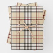Tan und White Buffalo Kariert Gingham Geschenkpapier Set (Beispiel)