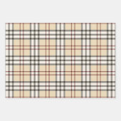 Tan und White Buffalo Kariert Gingham Geschenkpapier Set (Vorderseite)