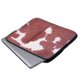 Tan und White Cowhide Country Western Laptopschutzhülle (Vorne Knopf)