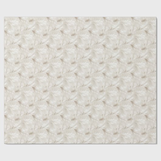Tan und White Feather Pattern Bridal Geschenkpapier (Flach)