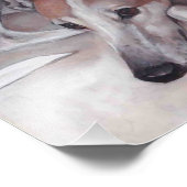Tan und White Greyhound Dog Art Foto drucken (Ecke)