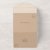 Tan und White Striped All in One Wedite Einladung (Außenbereich)