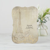 Tan Vintag Paris Pariser Stilpaare Dusche Einladung (Stehend Vorderseite)