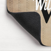 Tan Vintag Pinstripe Retro Black Monogram Mousepad (Ecke)