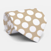 Tan w/White Polka Dots Retro Krawatte (Gerollt)