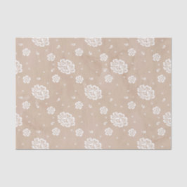 TAN WATERCOLOR MIT WEISSEN BLUME SEIDENPAPIER